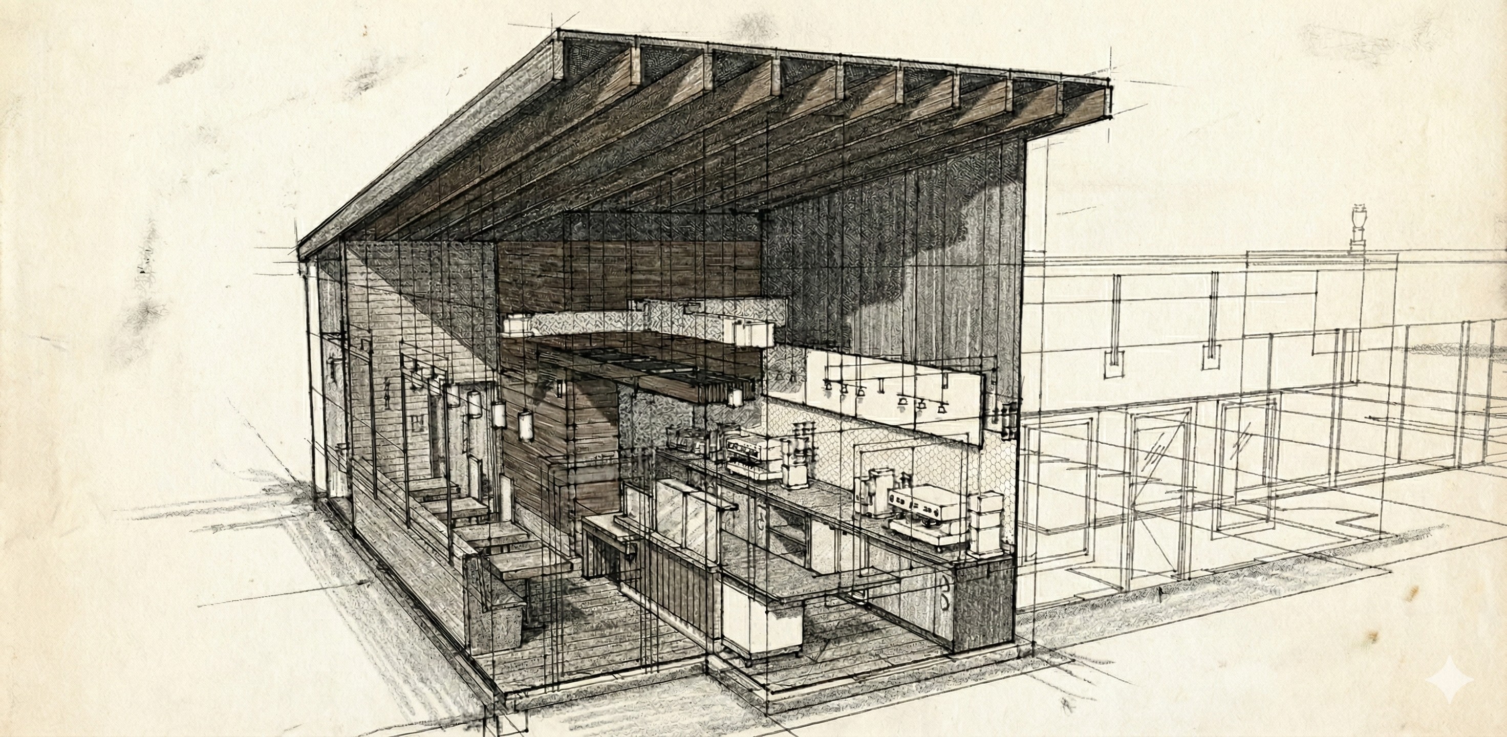 Coffee Shop Section Sketch